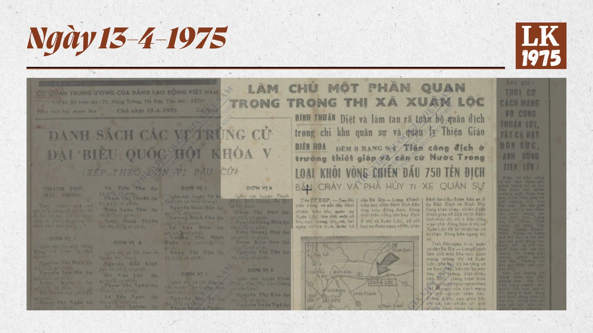 1975 – Ngày 13-4: Sài Gòn phòng thủ chặt Xuân Lộc; Quốc hội Mỹ lạnh nhạt với viện trợ quân sự