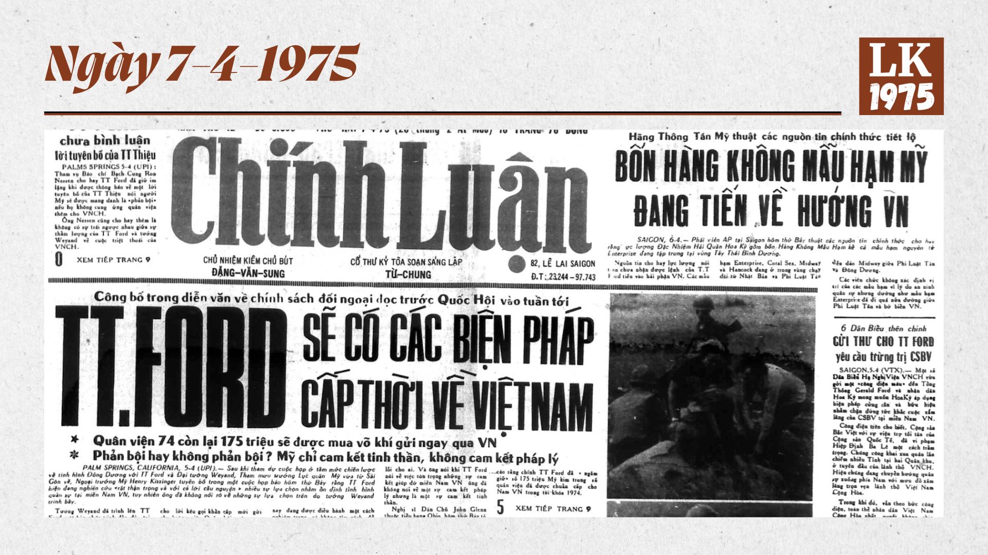 1975 – Ngày 7-4: Mỹ đáp trả TT Thiệu: Chỉ cam kết tinh thần, không ràng buộc pháp lý