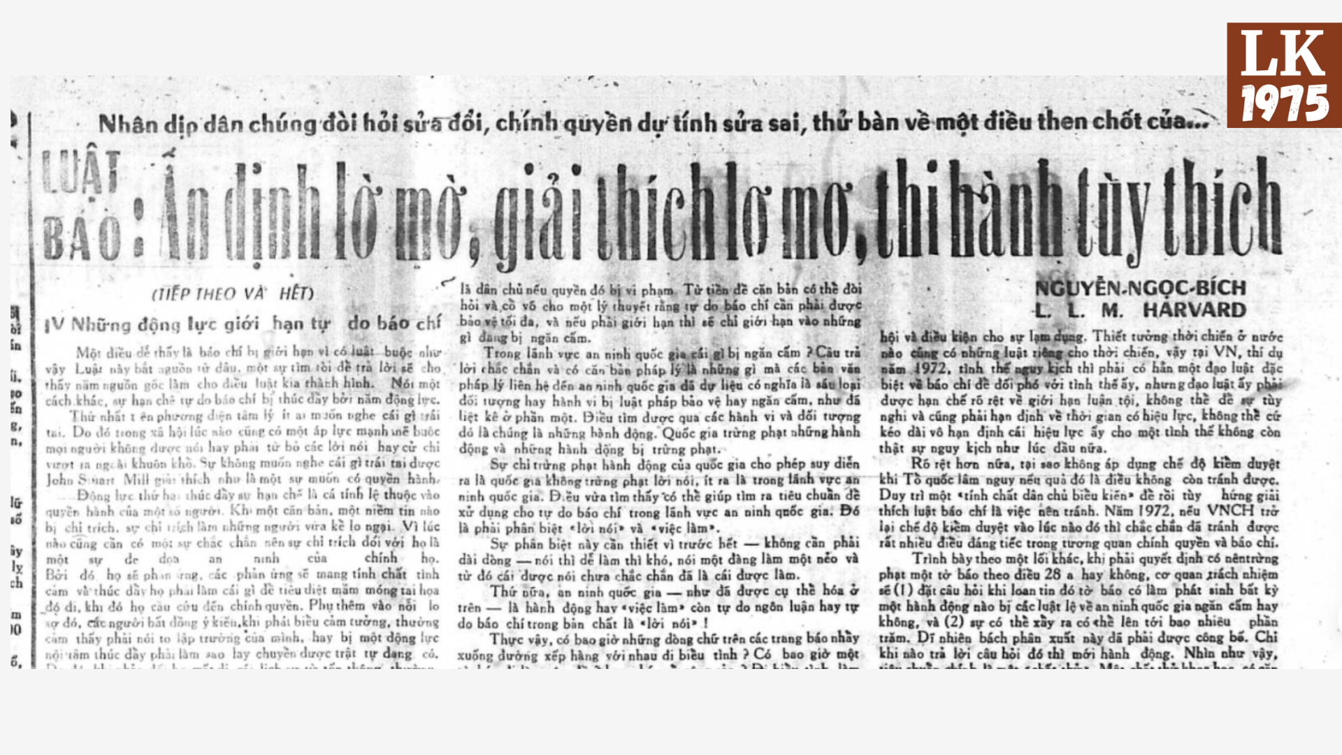 Luật báo: Ấn định lờ mờ, giải thích lơ mơ, thi hành tùy thích [Kỳ cuối]